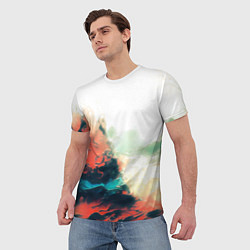 Футболка мужская Абстракция с плавными формами краски, цвет: 3D-принт — фото 2