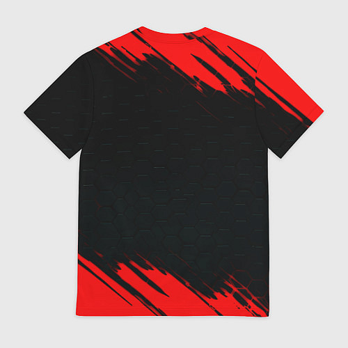Мужская футболка Атлетико Мадрид красные краски / 3D-принт – фото 2