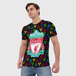 Футболка мужская Liverpool pattern neon, цвет: 3D-принт — фото 2