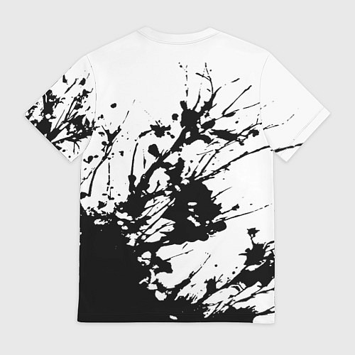 Мужская футболка Чёрная взрывная краска на белом / 3D-принт – фото 2
