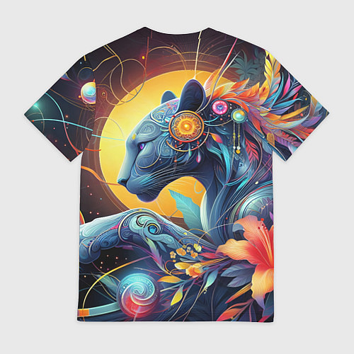 Мужская футболка Сказочная пантера - нейроарт фантазия / 3D-принт – фото 2