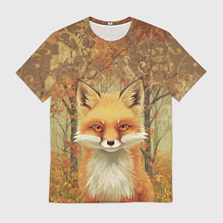 Футболка мужская Лисенок в осеннем лесу, цвет: 3D-принт