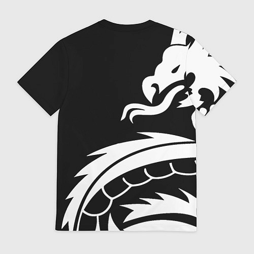 Мужская футболка Borussia дракон белый / 3D-принт – фото 2