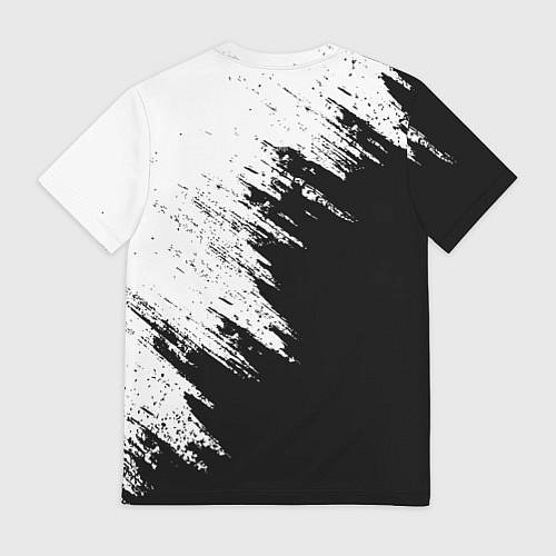 Мужская футболка Real Madrid текстура штрихи / 3D-принт – фото 2