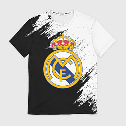Футболка мужская Real Madrid текстура штрихи, цвет: 3D-принт