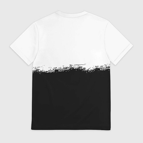 Мужская футболка Liverpool краски черно белые / 3D-принт – фото 2