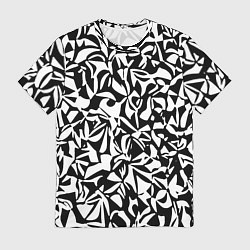 Футболка мужская Чёрно-белый паттерн абстракция, цвет: 3D-принт