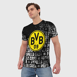 Футболка мужская Borussia мафия текстура надписи, цвет: 3D-принт — фото 2