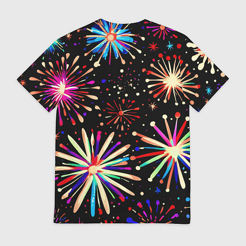 Мужская футболка Абстракция с салютами / 3D-принт – фото 2