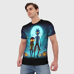 Футболка мужская Рик и Морти в ночь на хэллоуин, цвет: 3D-принт — фото 2