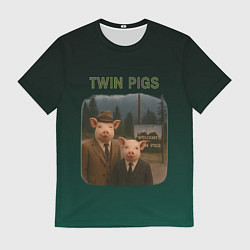 Футболка мужская Twin Pigs пародия, цвет: 3D-принт