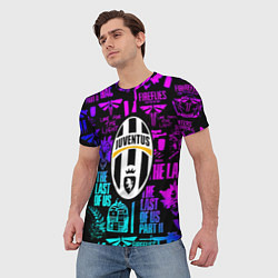 Футболка мужская Одни из нас x ювентус неон паттерн, цвет: 3D-принт — фото 2