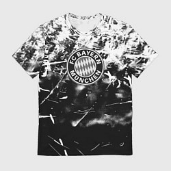 Футболка мужская Bayern Mnchen черно белая бумага, цвет: 3D-принт