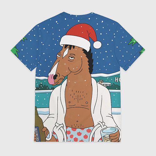 Мужская футболка Новогодний Конь Боджек / 3D-принт – фото 2