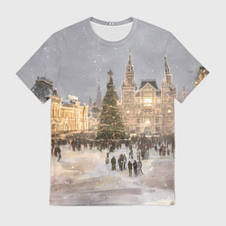 Футболка мужская Новогодние гуляния в Москве, цвет: 3D-принт