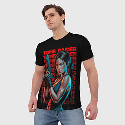 Футболка мужская Lara Croft с пистолетом, цвет: 3D-принт — фото 2