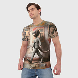 Футболка мужская Пришелец в костюме в полосочку, цвет: 3D-принт — фото 2