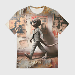 Футболка мужская Пришелец в костюме в полосочку, цвет: 3D-принт