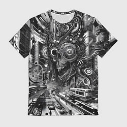 Мужская футболка Cyber urban skull - ai art fantasy