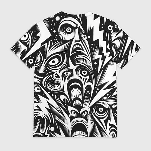 Мужская футболка Lightnings and faces - ai art fantasy / 3D-принт – фото 2
