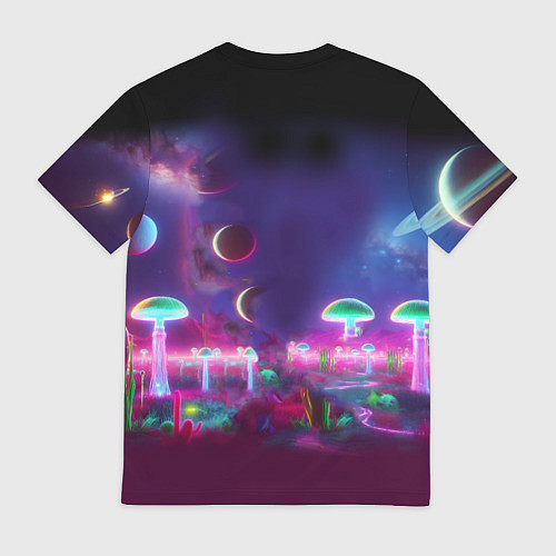 Мужская футболка Космонавт Шрук в неоновом скафандре на загадочной / 3D-принт – фото 2