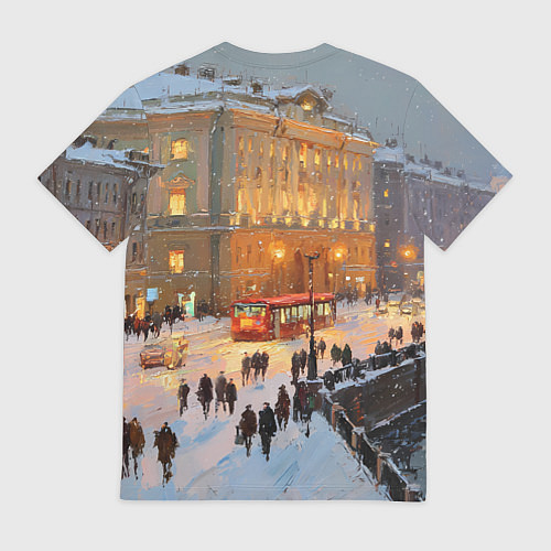 Мужская футболка Предновогодний Санкт-Петербург / 3D-принт – фото 2