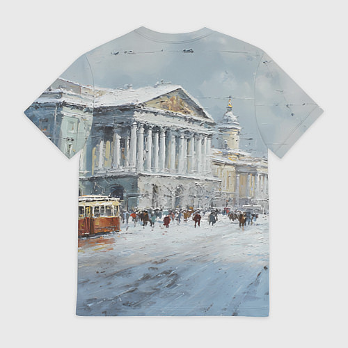 Мужская футболка Зимний Питер красками / 3D-принт – фото 2