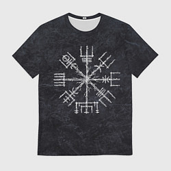 Футболка мужская Мистический компас рун вегвизир, цвет: 3D-принт