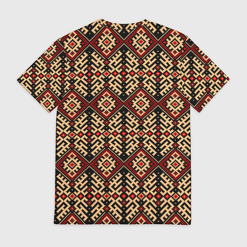 Мужская футболка Славянский вышивной орнамент макошь / 3D-принт – фото 2