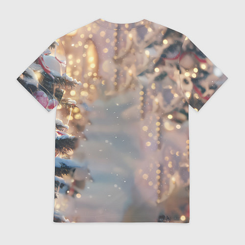 Мужская футболка Удивленная лошадка - Новый год / 3D-принт – фото 2