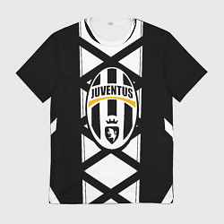 Футболка мужская Ювентус геометрия полосы линии, цвет: 3D-принт