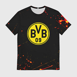 Мужская футболка Боруссиа огненные краски текстура