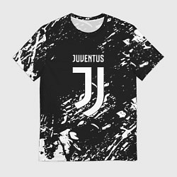 Футболка мужская Juventus белые штрихи красок, цвет: 3D-принт