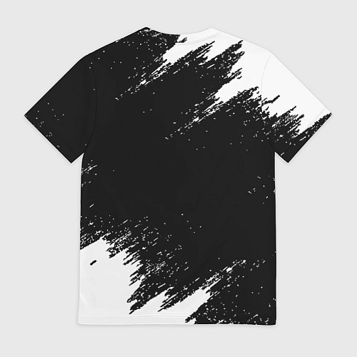 Мужская футболка Реал Мадрид черно белые краски / 3D-принт – фото 2
