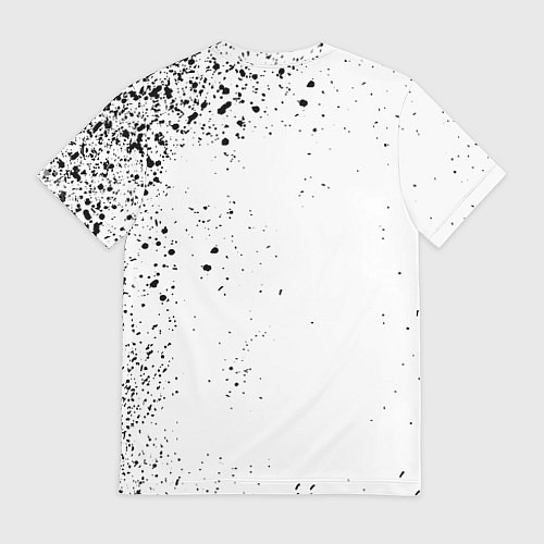 Мужская футболка Реал Мадрид черно белые краски / 3D-принт – фото 2