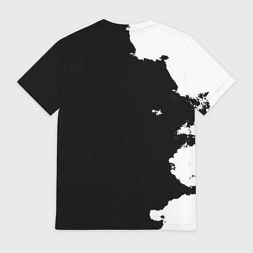 Мужская футболка Реал Мадрид черно белые краски / 3D-принт – фото 2