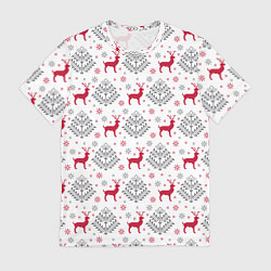 Футболка мужская Олени среди елей, цвет: 3D-принт