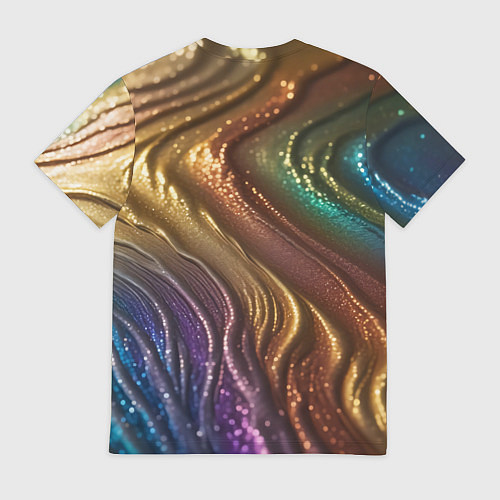 Мужская футболка Сморщенные складочки жидкости / 3D-принт – фото 2