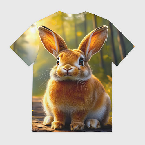 Мужская футболка Зайчик в лесу / 3D-принт – фото 2
