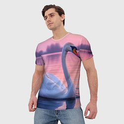 Футболка мужская Лебединая элегия, цвет: 3D-принт — фото 2