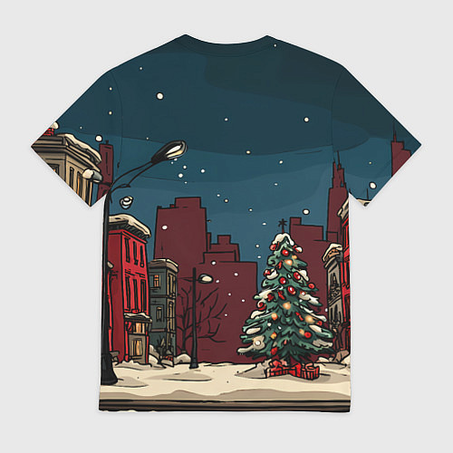Мужская футболка Лошадка в новогодней гирлянде / 3D-принт – фото 2