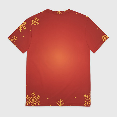 Мужская футболка Новогодняя лошадка 2026 на красном фоне / 3D-принт – фото 2