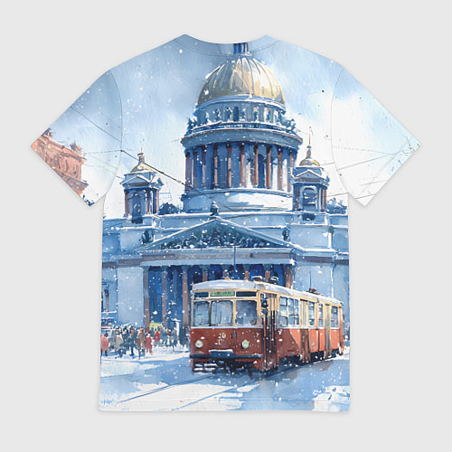 Мужская футболка Снежный Санкт-Петербург / 3D-принт – фото 2
