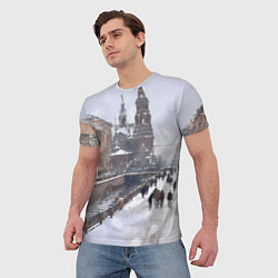 Футболка мужская Санкт-Петербург зима, цвет: 3D-принт — фото 2