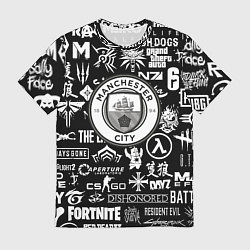 Футболка мужская Манчестер сити логотипы игр, цвет: 3D-принт