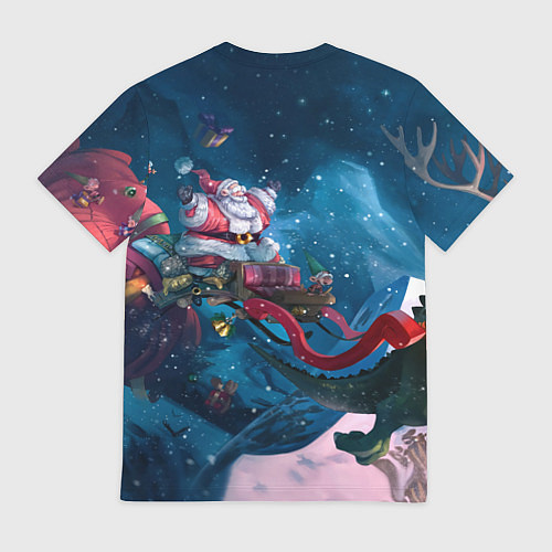 Мужская футболка Санта с динозавром / 3D-принт – фото 2