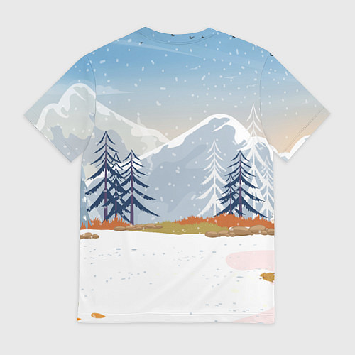 Мужская футболка Лошадь с салатом Под шубой / 3D-принт – фото 2