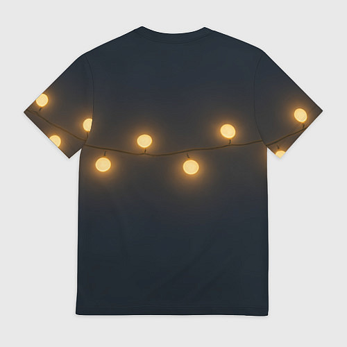 Мужская футболка Санта чиллит под пальмой / 3D-принт – фото 2