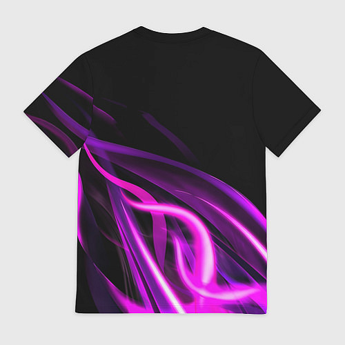 Мужская футболка Барселона неоновый огонь текстура / 3D-принт – фото 2