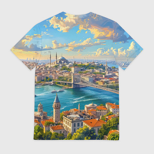 Мужская футболка Сплетение эпох над Босфором / 3D-принт – фото 2